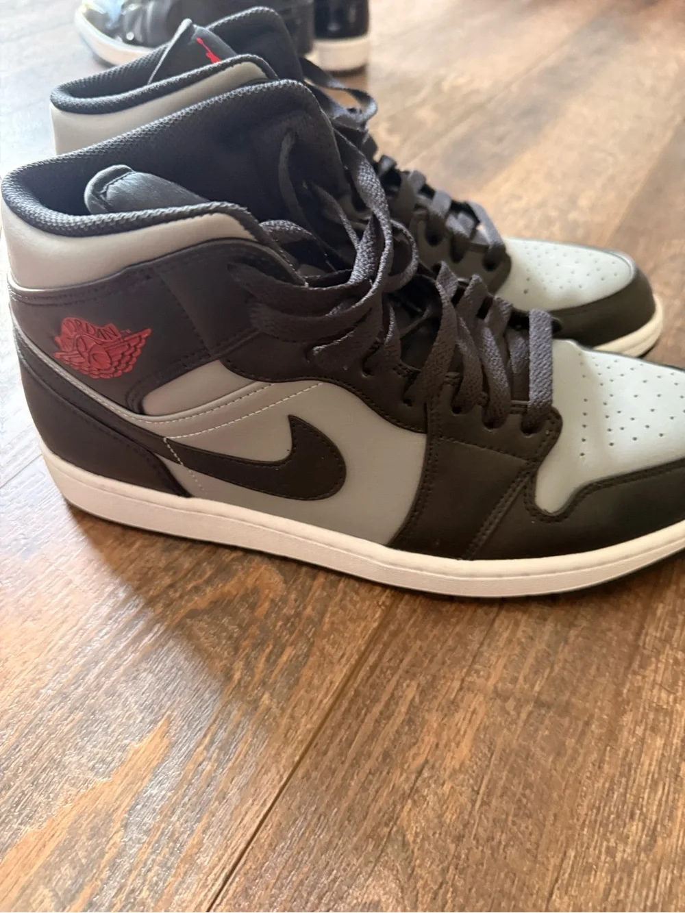 Nike High-Top Sneakers - Black & Gray with Red Accent